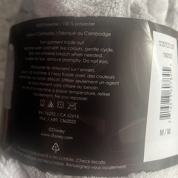 Disney robe lounger cozy hooded hoodie sweater fleece Sherpa Mickey ears cute - Picture 6 of 7